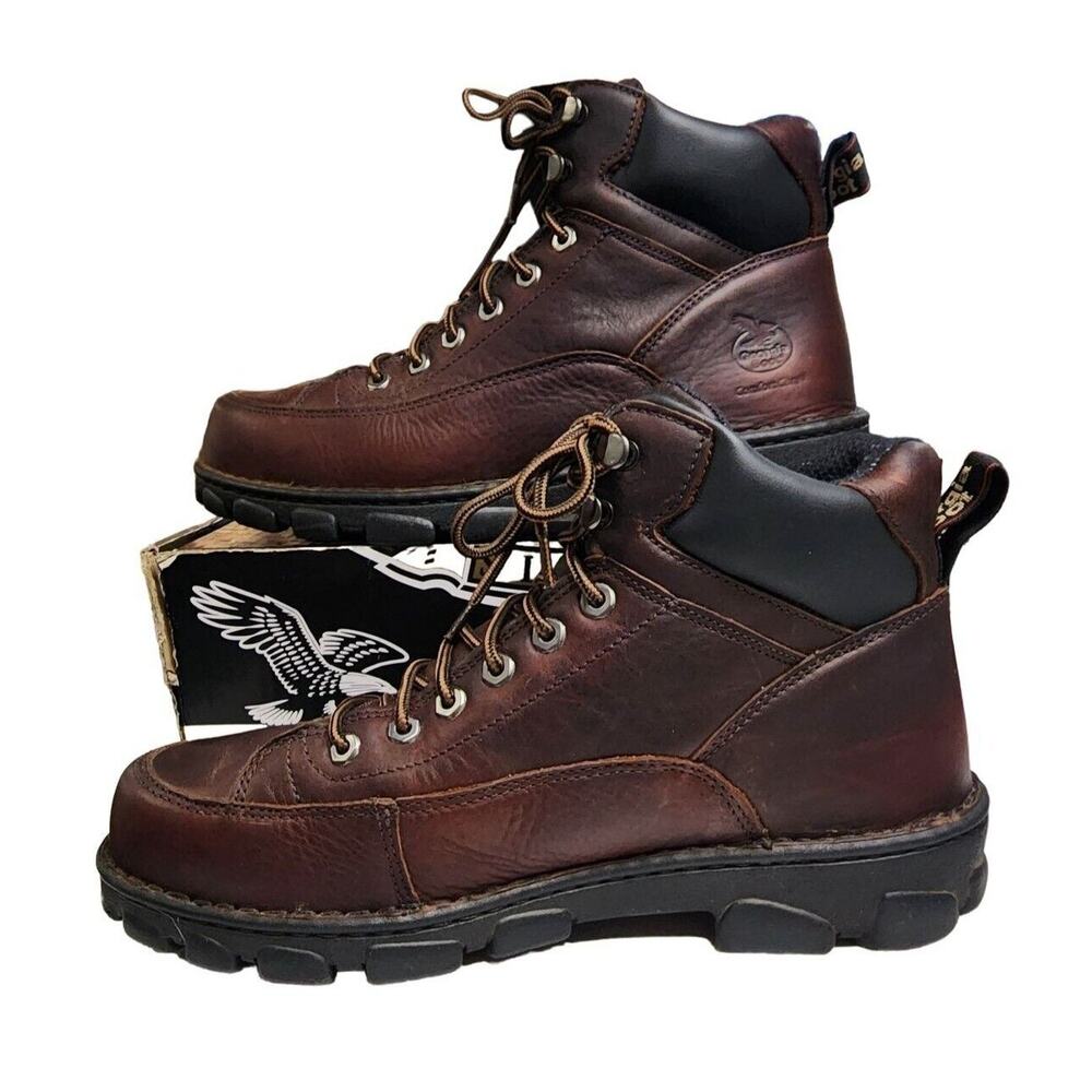 Georgia Boot Eagle Light Wide Load Steel Toe Work Hiker Brown Mens Size 13 G6395